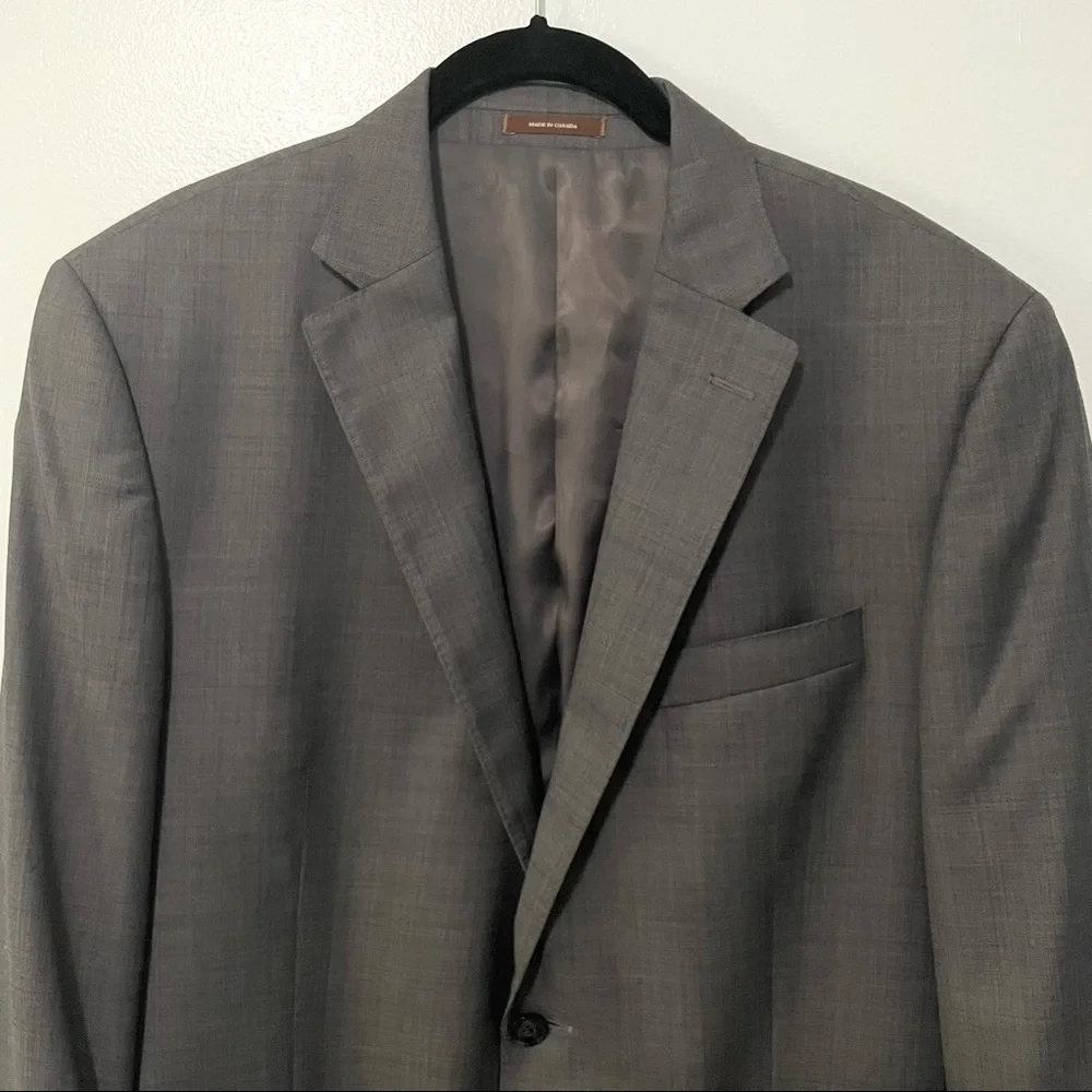 Peter Millar Mens Gray Classic Fit Wool Suit Jacket Size 40R